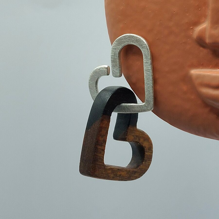 Ohrstecker aus 925er Silber, Zirikoteholz