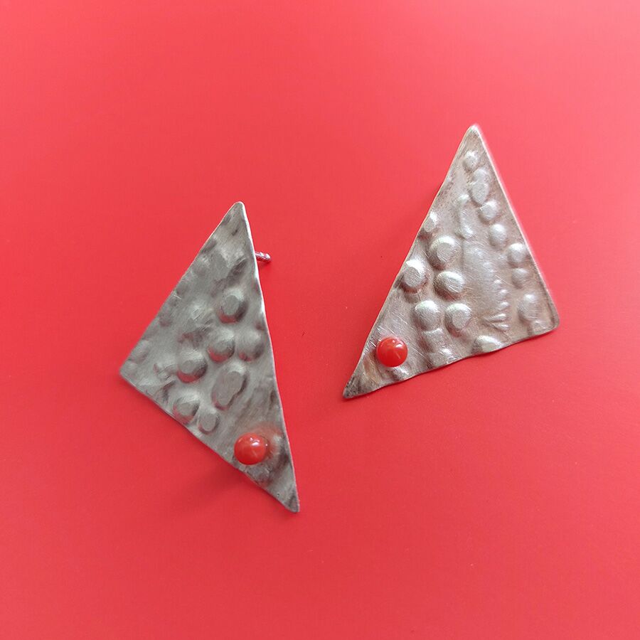 Ohrstecker aus 925er Silber, Korallkugeln